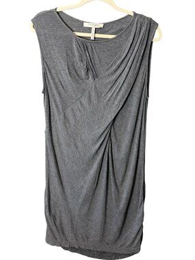 BCBG Maxazria Runway Dress size M Grey Draped Mini Lightweight Goddess Light